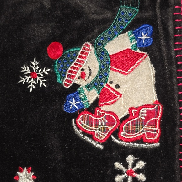 Tantrums Christmas Vest Applique Embroidery Snowman Snowflakes Womens Size XL - Picture 13 of 16